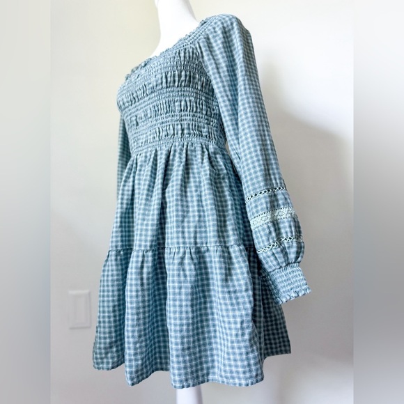 American Eagle Plaid Smocked Dress - Picture 6 of 8